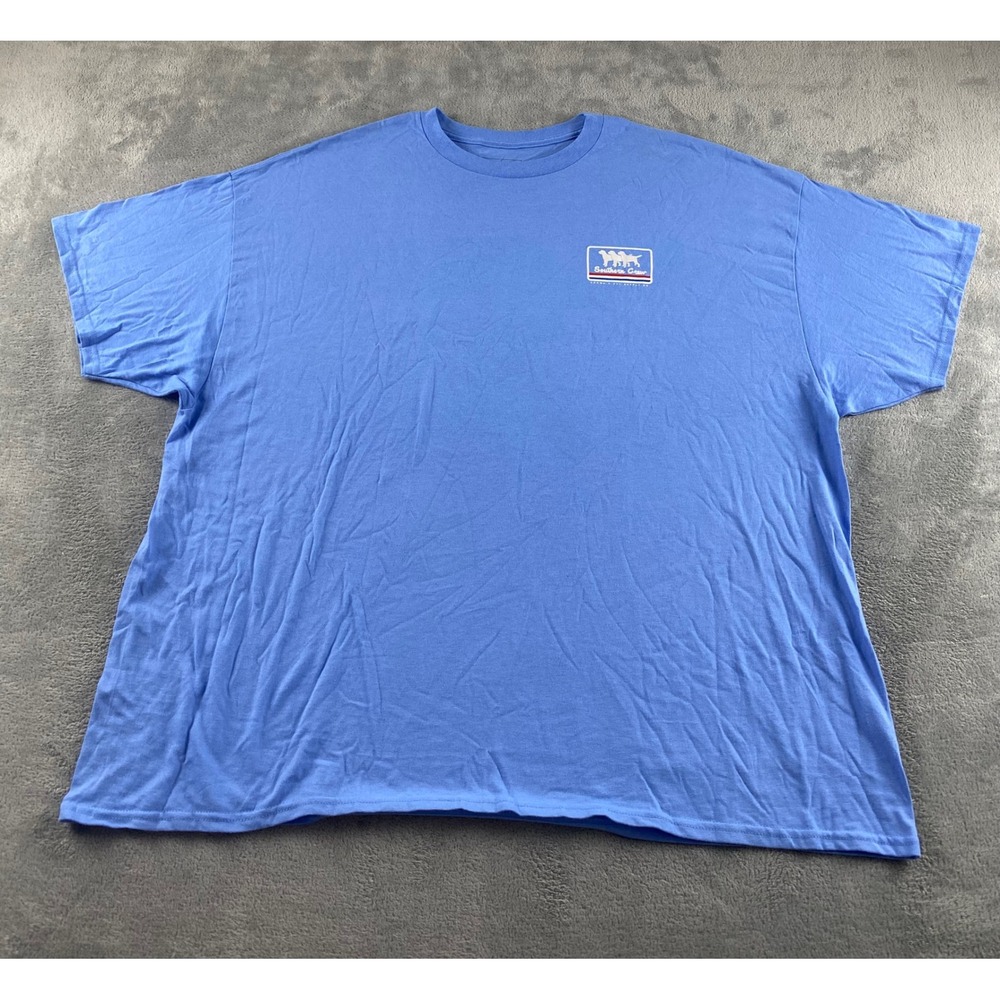 Crown & Ivy Mens XXL Blue Southern Crew Graphic T-Shirt Labrador Dog Logo Tee